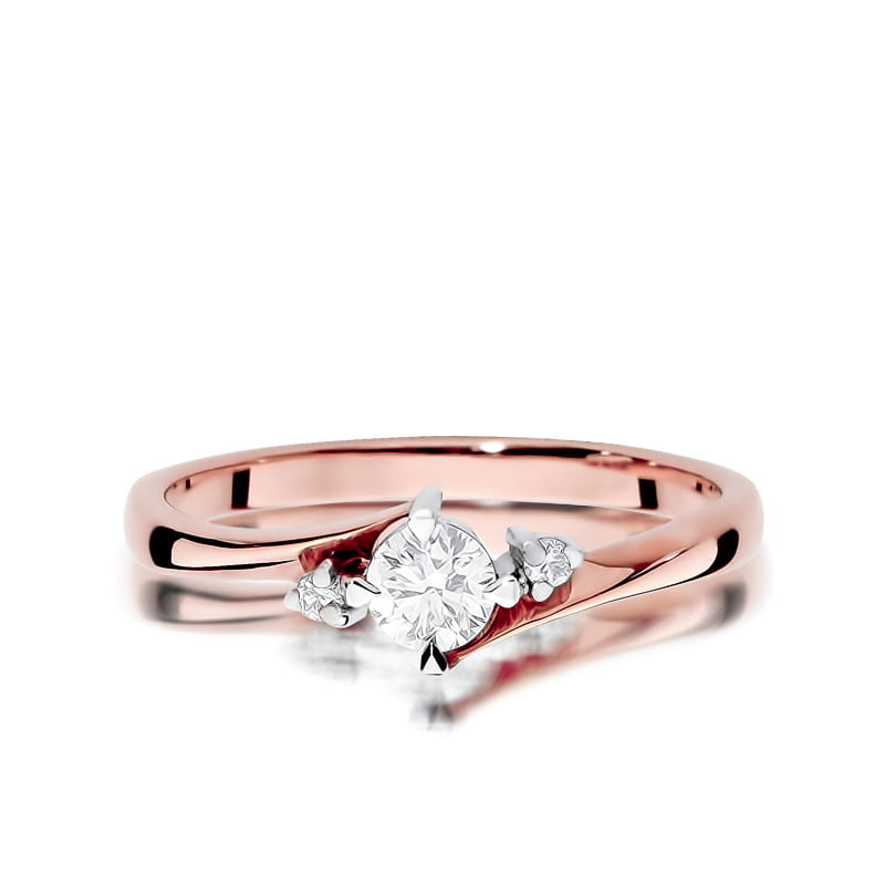 W346B Diamantový prsteň 0,25ct ružové zlato Au 585/1000 - 1