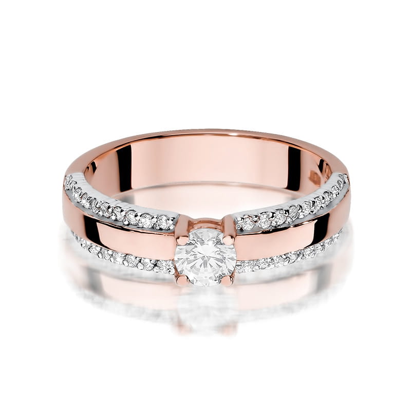 W356 Diamantový prsteň 0,25ct ružové zlato Au 585/1000 - 1