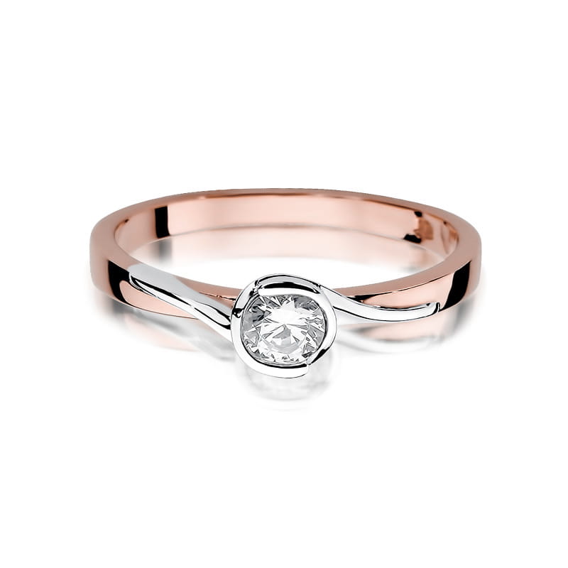 W357 Diamantový prsteň 0,25ct ružové zlato Au 585/1000 - 1