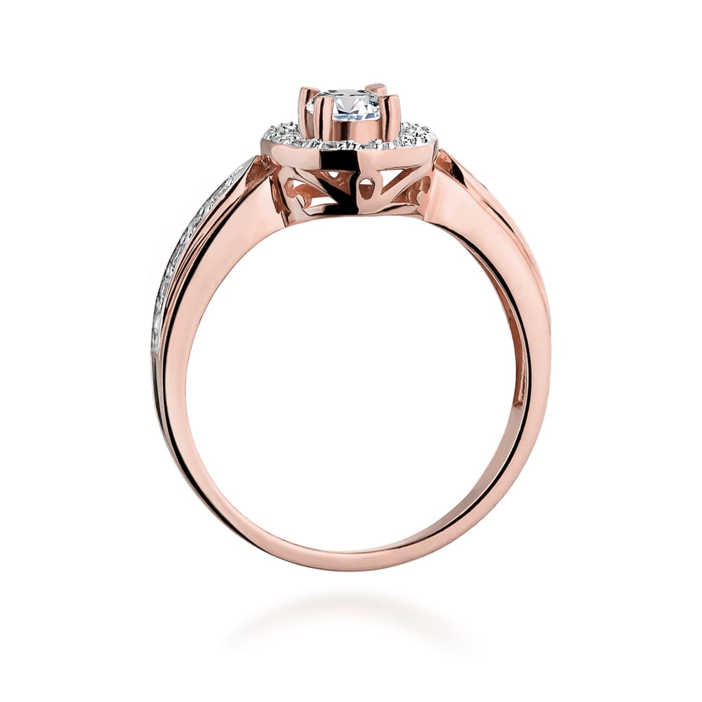 W363 Diamantový prsteň 0,25ct ružové zlato Au 585/1000 - 2