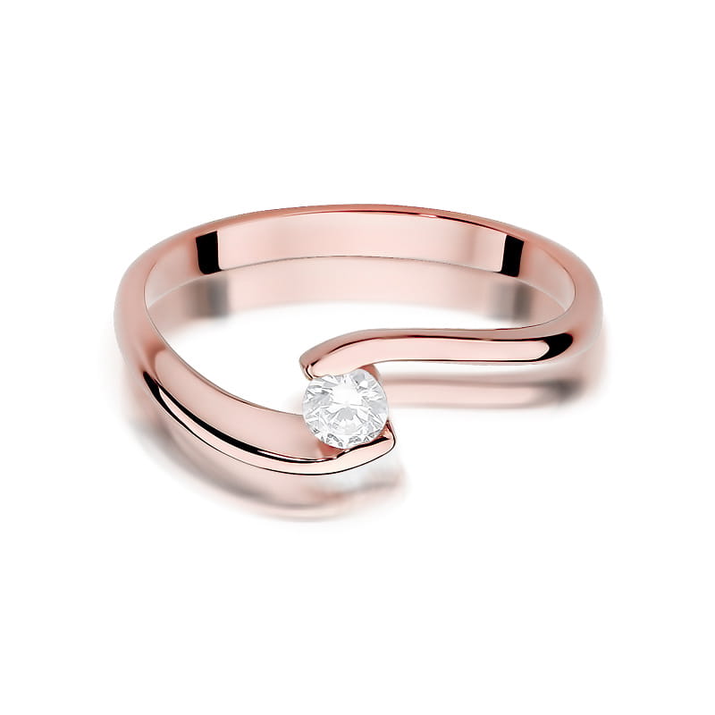 W366 Diamantový prsteň 0,15ct ružové zlato Au 585/1000 - 1