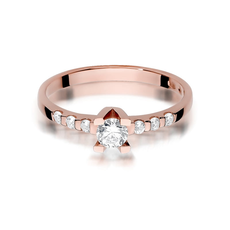 W368 Diamantový prsteň 0,25ct ružové zlato Au 585/1000 - 1