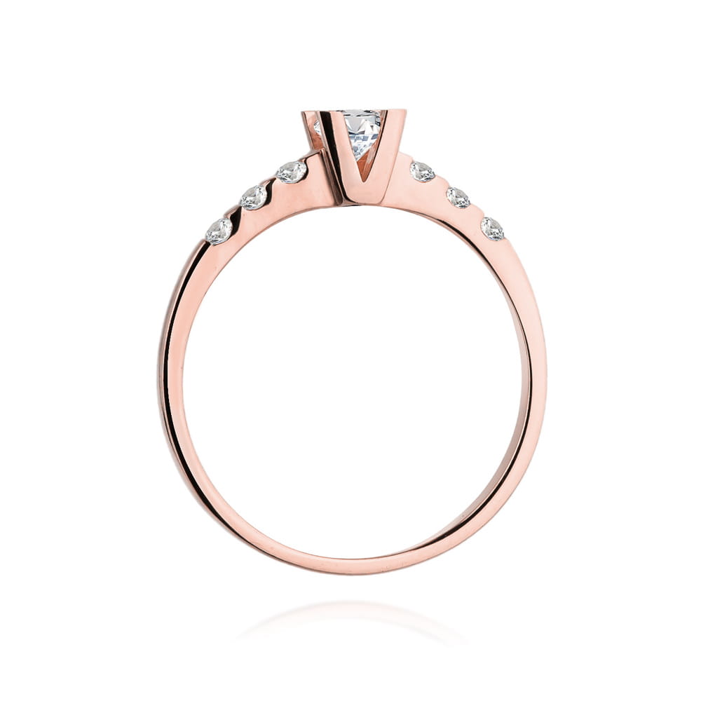 W368 Diamantový prsteň 0,25ct ružové zlato Au 585/1000 - 2