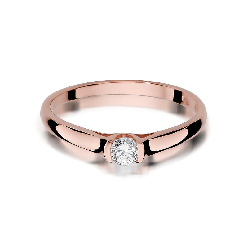 W369 Diamantový prsteň 0,15ct ružové zlato Au 585/1000 - 1