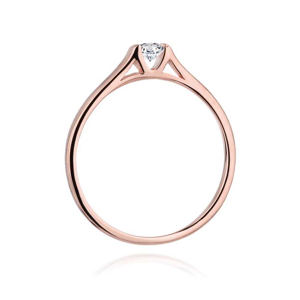 W369 Diamantový prsteň 0,15ct ružové zlato Au 585/1000 - 2