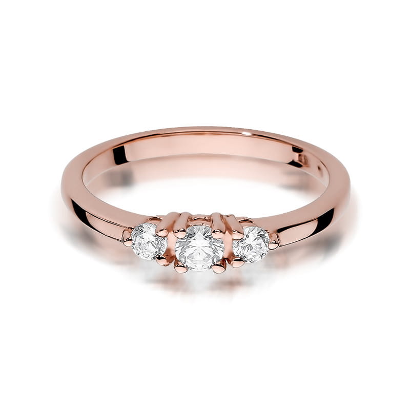 W377 Diamantový prsteň 0,15ct ružové zlato Au 585/1000 - 1