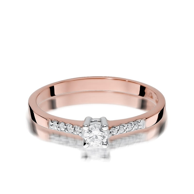 W382 Diamantový prsteň 0,15ct ružové zlato Au 585/1000 - 1