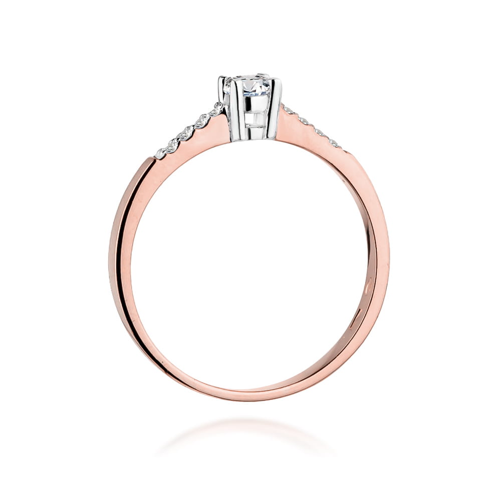 W382 Diamantový prsteň 0,15ct ružové zlato Au 585/1000 - 2