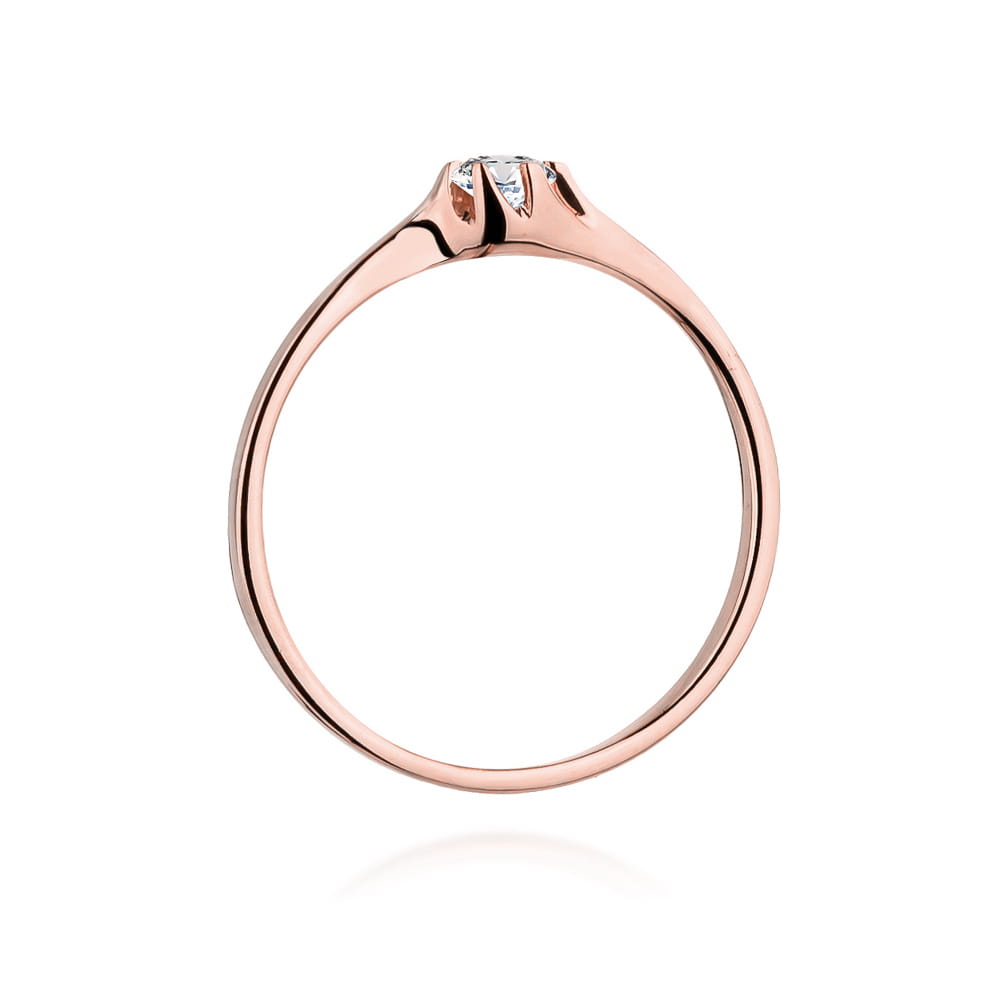 W383 Diamantový prsteň 0.09ct ružové zlato Au 585/1000 - 2
