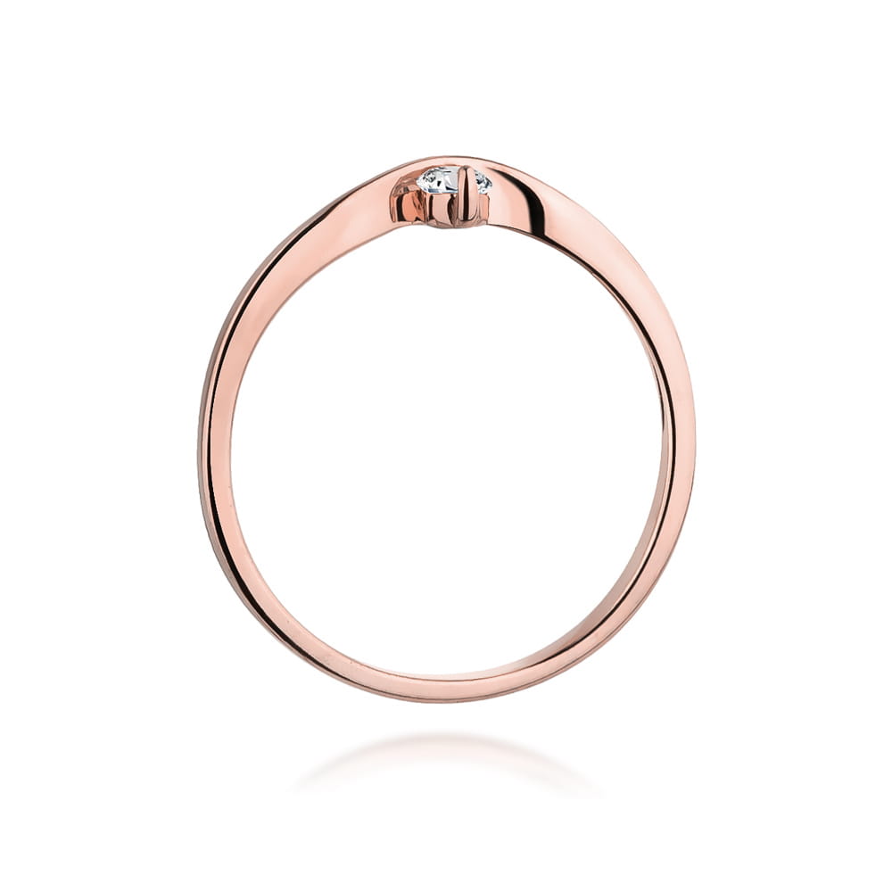 W385 Diamantový prsteň 0.09ct ružové zlato Au 585/1000 - 2