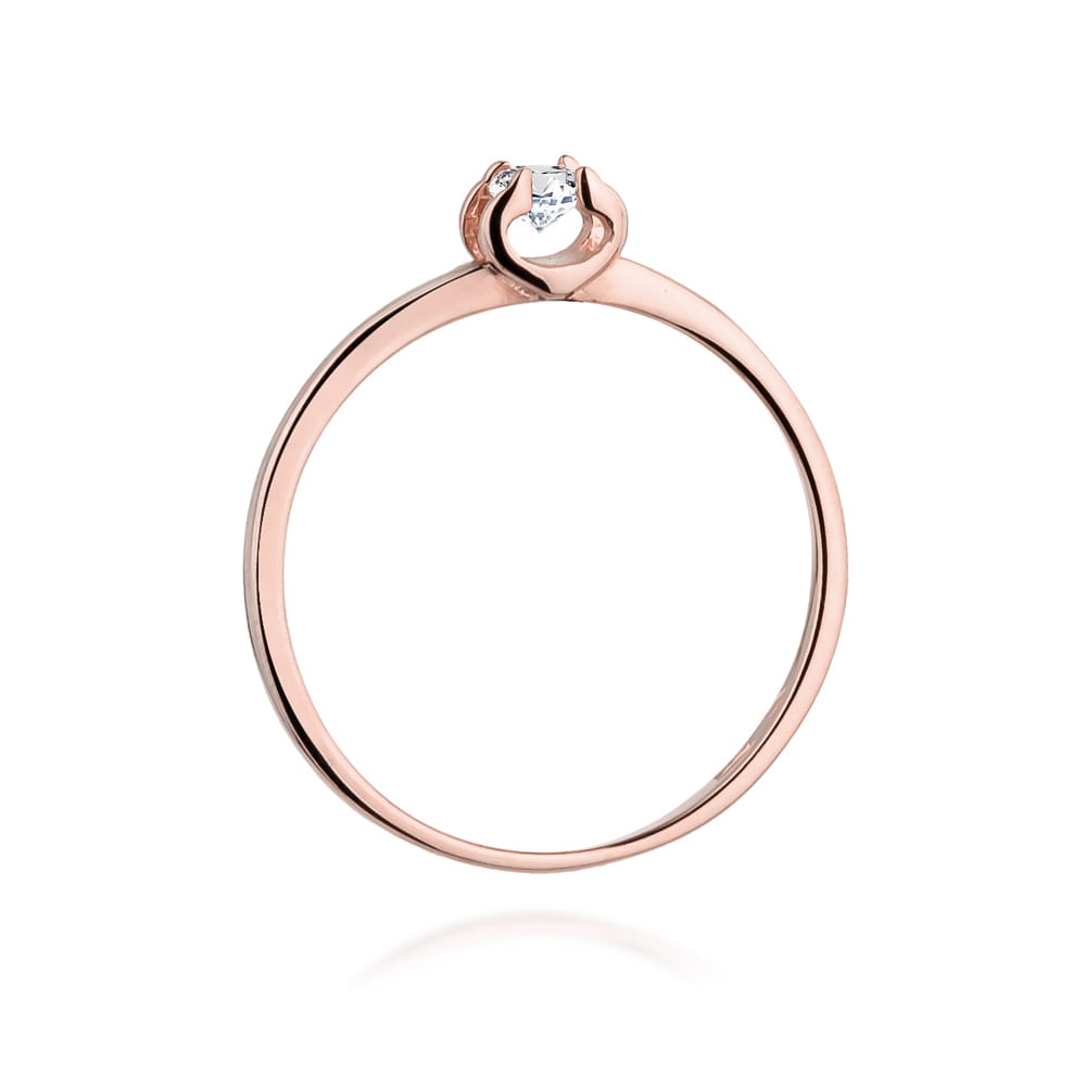 W386 Diamantový prsteň 0.09ct ružové zlato Au 585/1000 - 2