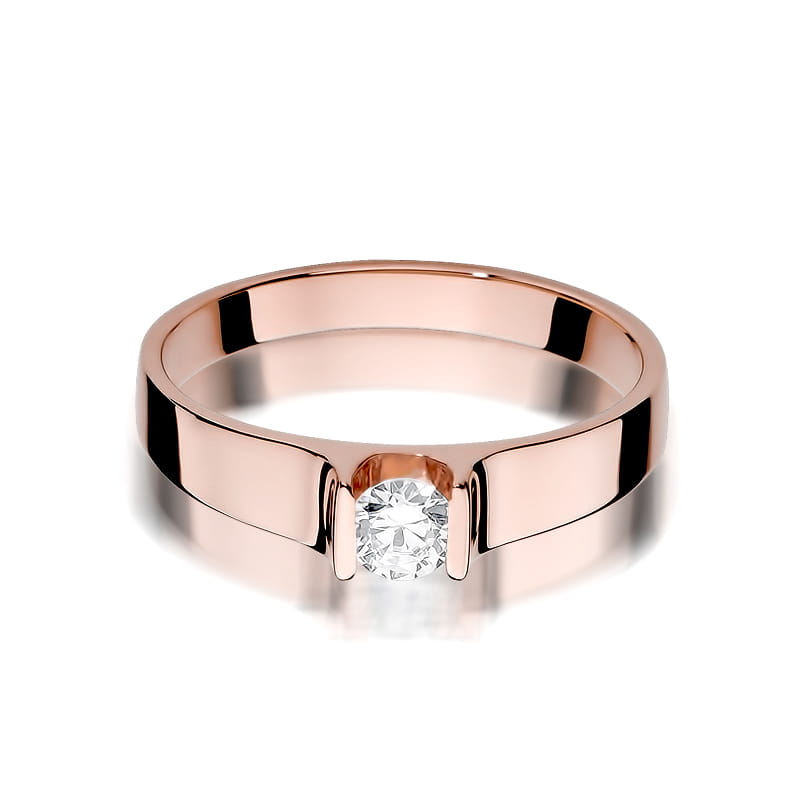 W388 Diamantový prsteň 0,23ct ružové zlato Au 585/1000 - 1