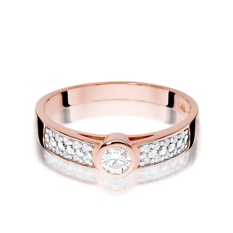 W389 Diamantový prsteň 0,15ct ružové zlato Au 585/1000 - 1