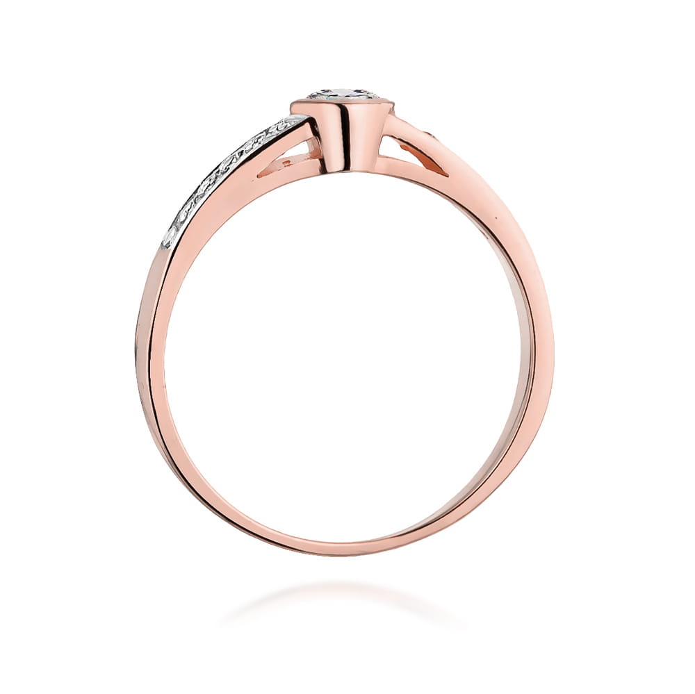 W389 Diamantový prsteň 0,15ct ružové zlato Au 585/1000 - 2