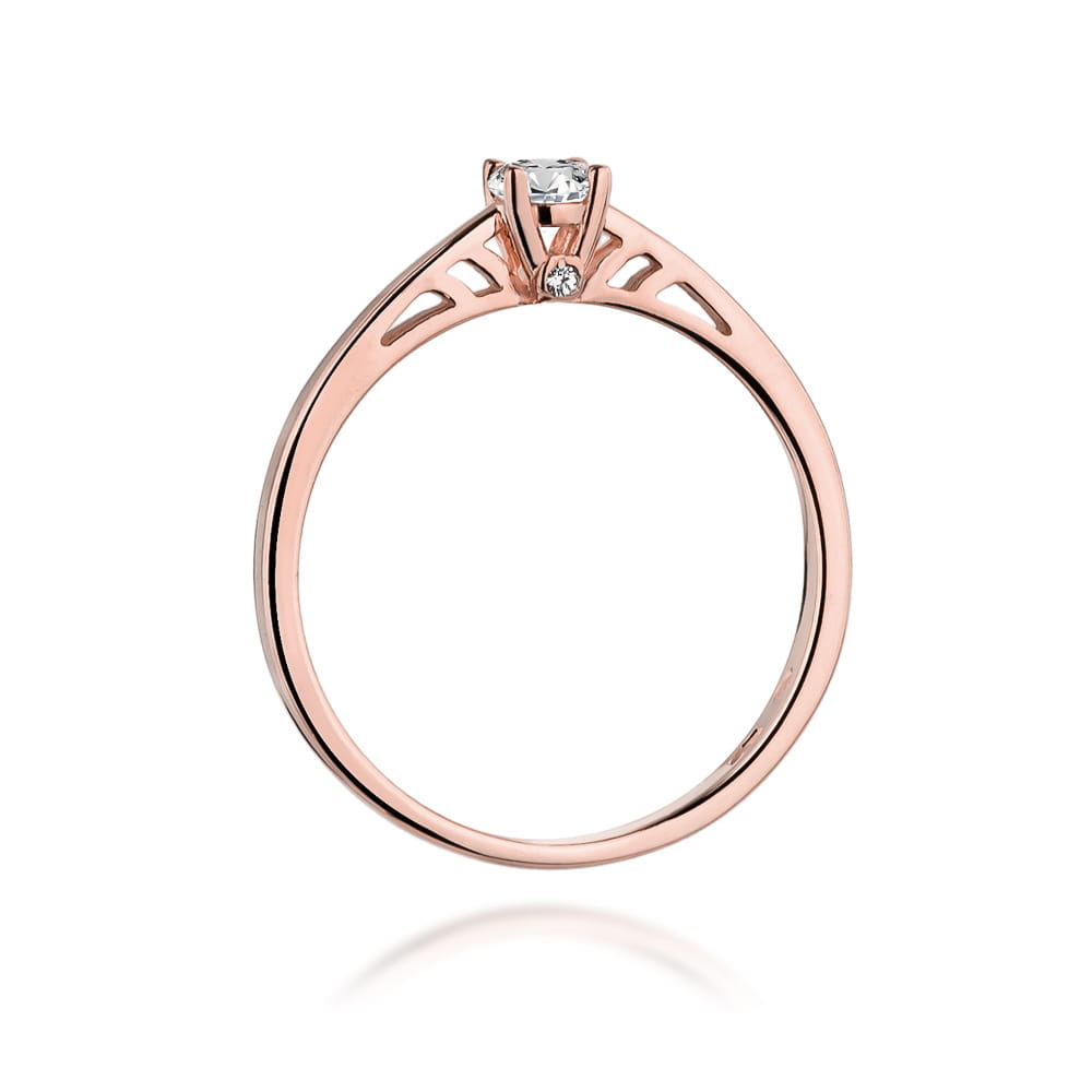 W394 Diamantový prsteň 0,24ct ružové zlato Au 585/1000 - 2