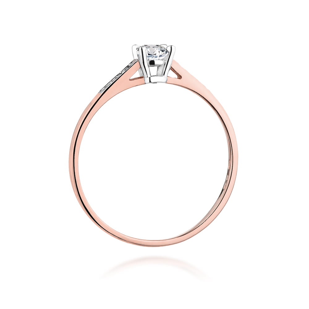 W399 Diamantový prsteň 0,15ct ružové zlato Au 585/1000 - 2