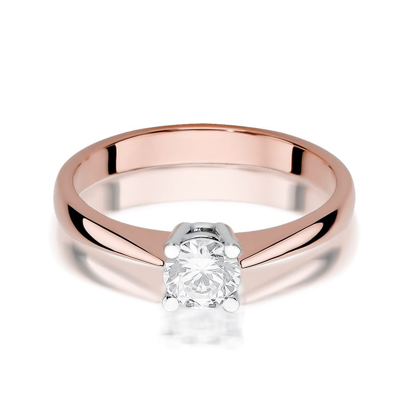 W404 Diamantový prsteň 0,50ct ružové zlato Au 585/1000 - 1
