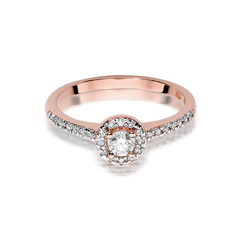 W406 Diamantový prsteň 0,15ct ružové zlato Au 585/1000 - 1