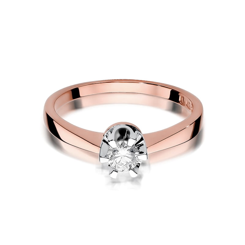 W408 Diamantový prsteň 0,25ct ružové zlato Au 585/1000 - 1