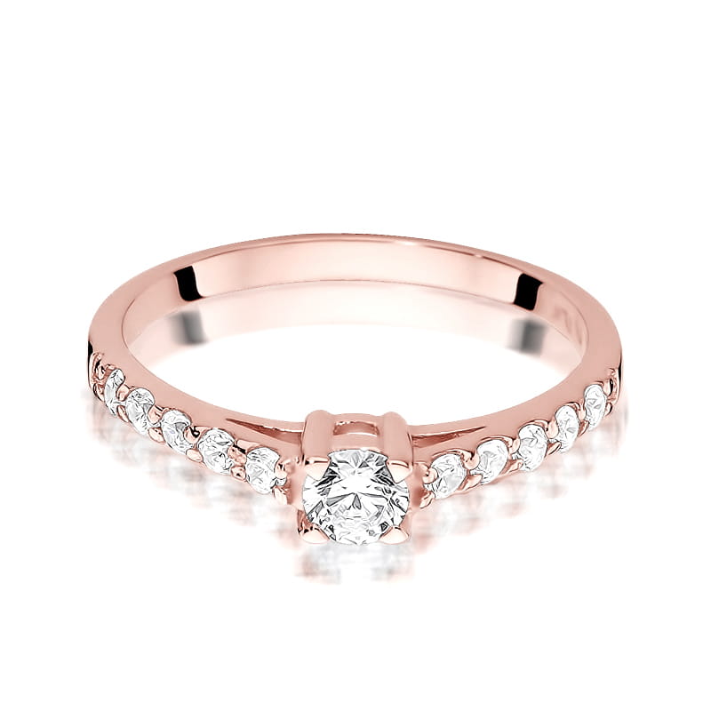 W409 Diamantový prsteň 0,60ct ružové zlato Au 585/1000 - 1
