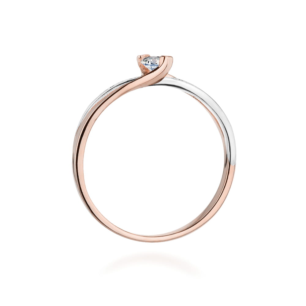 W415 Diamantový prsteň 0,10ct ružové zlato Au 585/1000 - 2