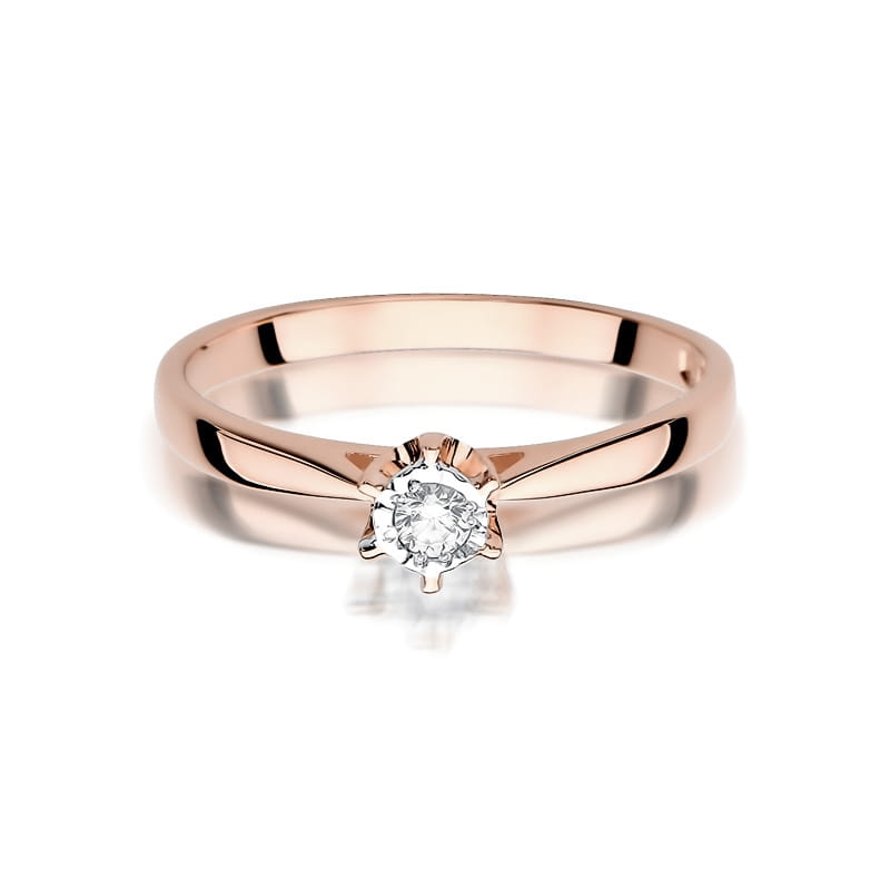 W426 Diamantový prsteň 0,05ct ružové zlato Au 585/1000 - 1