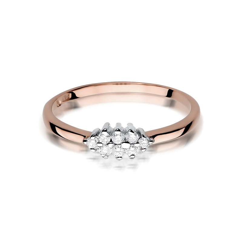 Prsteň W427 s diamantmi, ružové zlato Au 585/1000 - 1