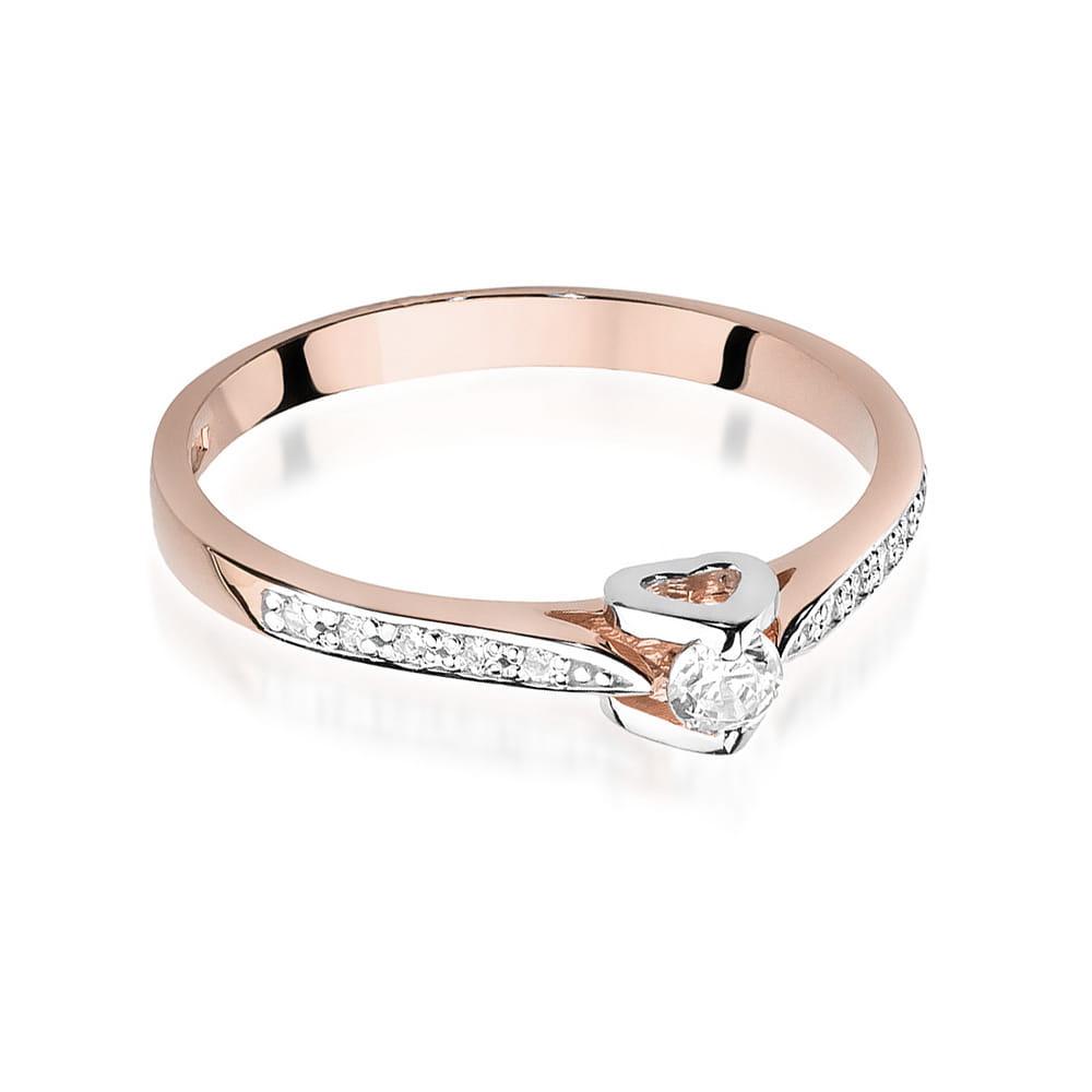 W435 Diamantový prsteň 0,10ct ružové zlato Au 585/1000 - 1