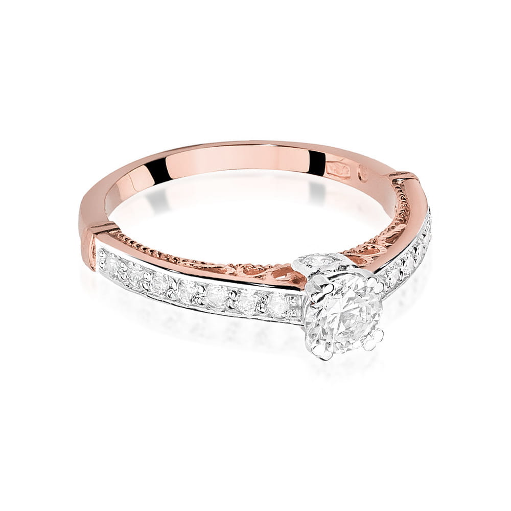W439 Diamantový prsteň 0,30ct ružové zlato Au 585/1000 - 1