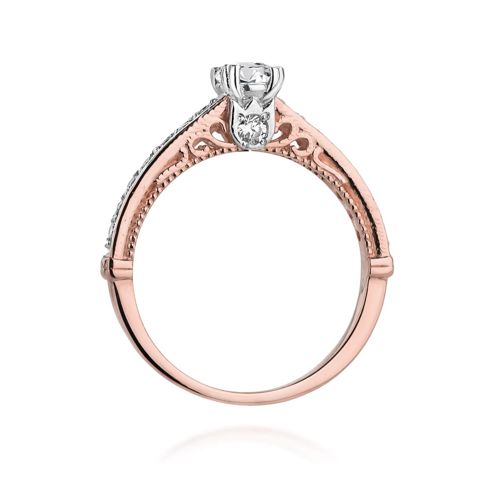 W439 Diamantový prsteň 0,30ct ružové zlato Au 585/1000 - 2