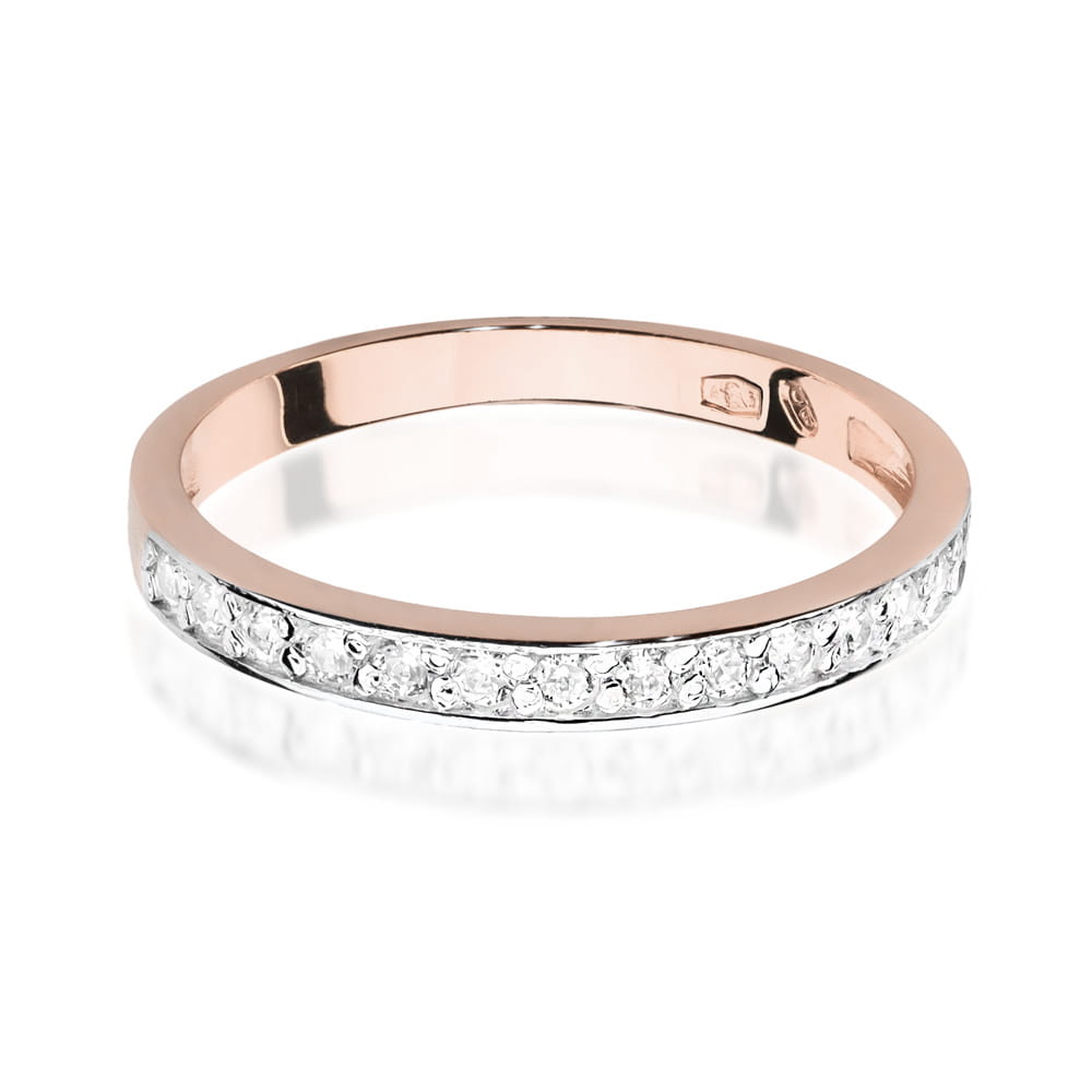 Prsteň W0446 s diamantmi, ružové zlato Au 585/1000 - 1