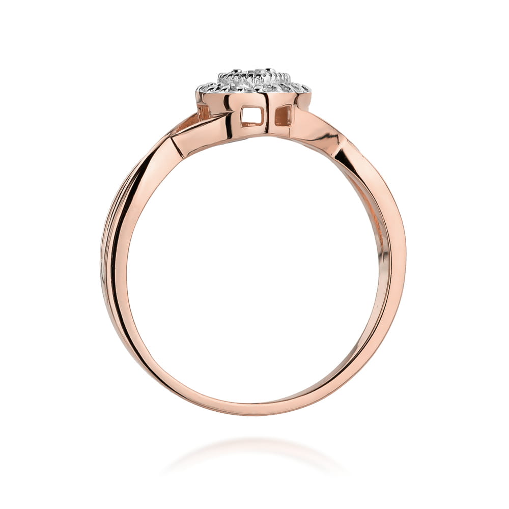 W458 Diamantový prsteň 0.04ct ružové zlato Au 585/1000 - 2