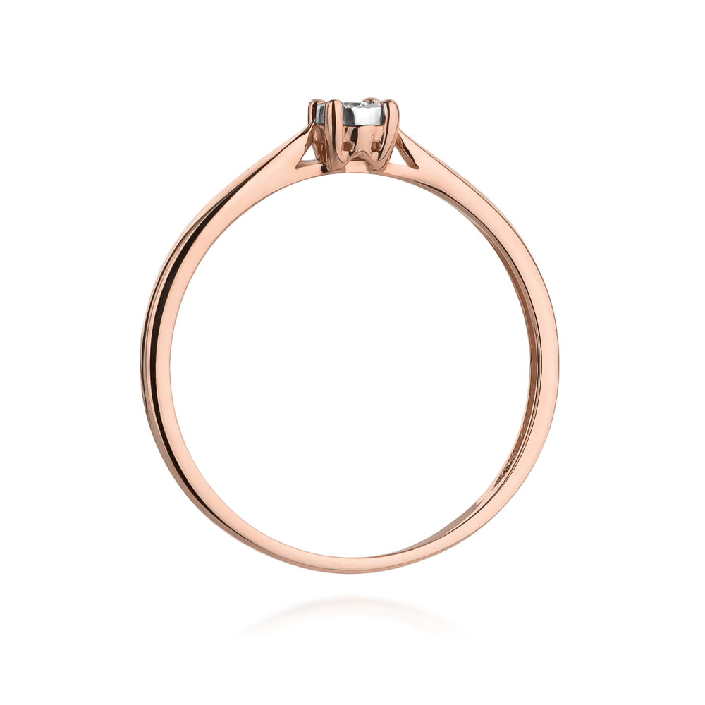 W461 Diamantový prsteň 0.03ct ružové zlato Au 585/1000 - 2