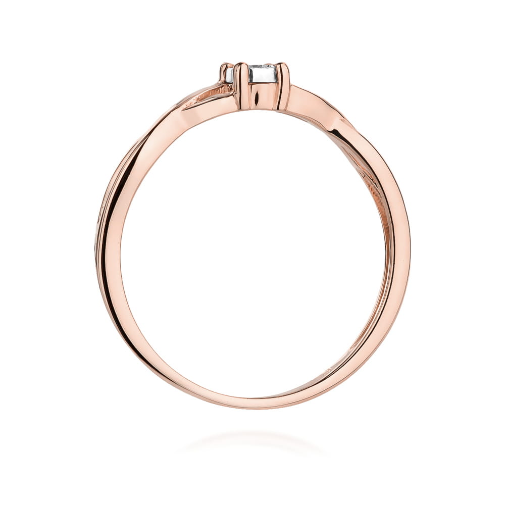 W470 Diamantový prsteň 0.03ct ružové zlato Au 585/1000 - 2