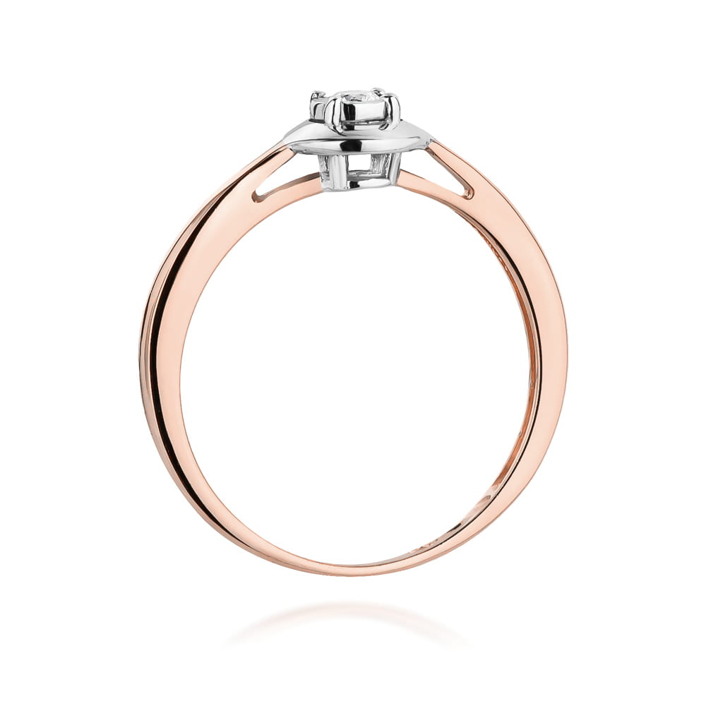 W472 Diamantový prsteň 0,08ct ružové zlato Au 585/1000 - 2