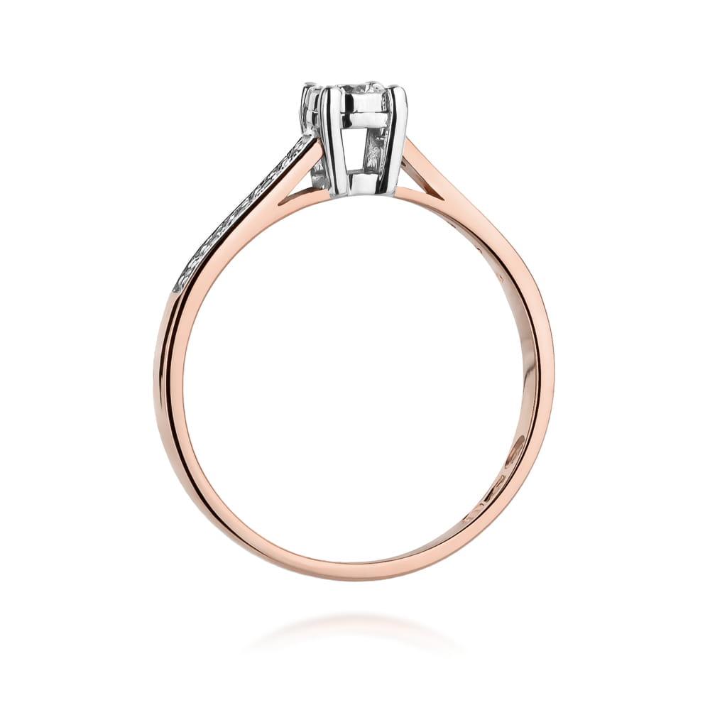 W474 Diamantový prsteň 0.08ct ružové zlato Au 585/1000 - 2