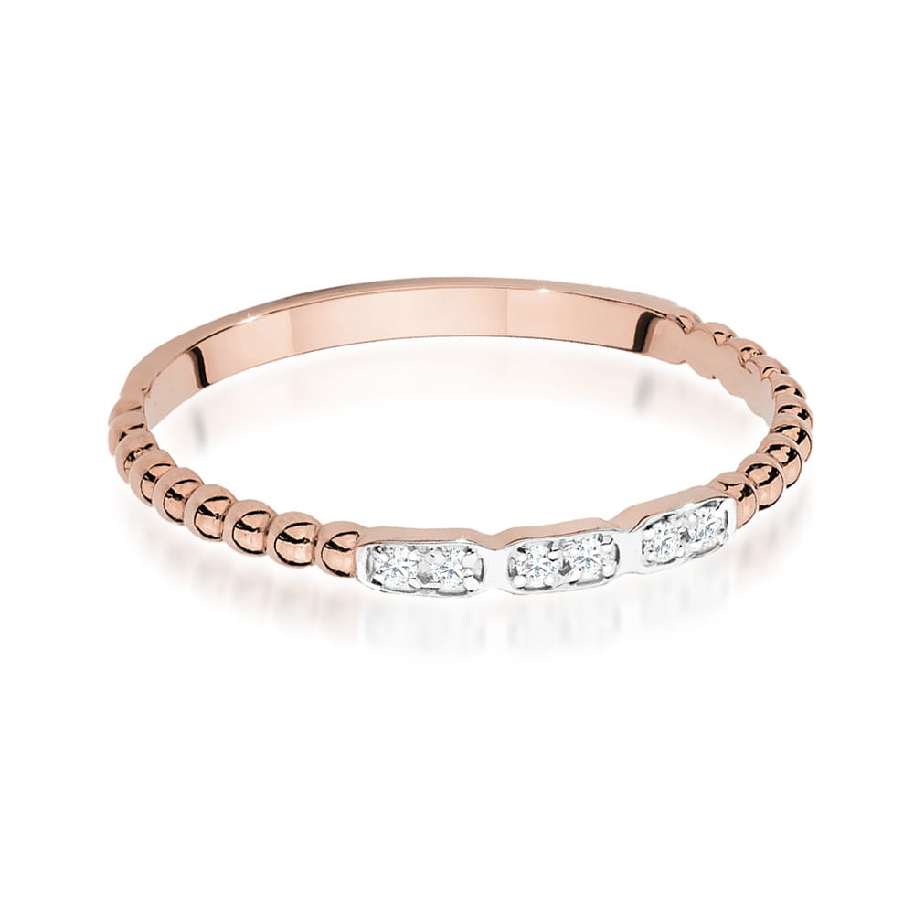 Prsteň W479 s diamantmi, ružové zlato Au 585/1000 - 1