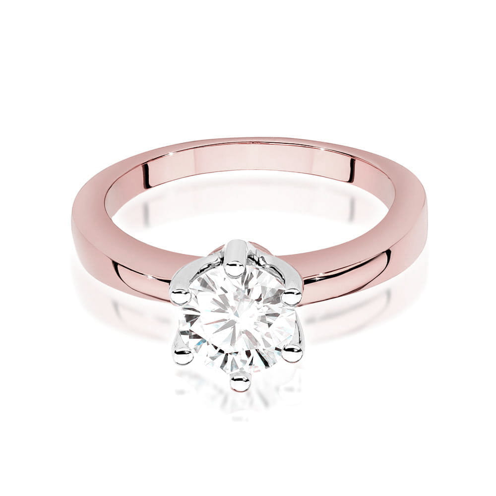 W482 Diamantový prsteň 1.00ct ružové zlato Au 585/1000 - 1