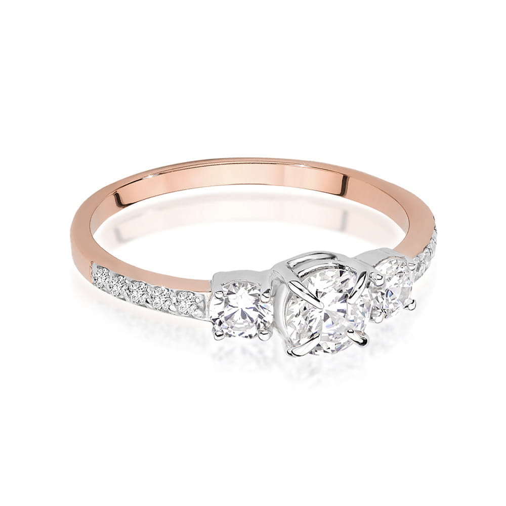 W483 Diamantový prsteň 0,80ct ružové zlato Au 585/1000 - 1