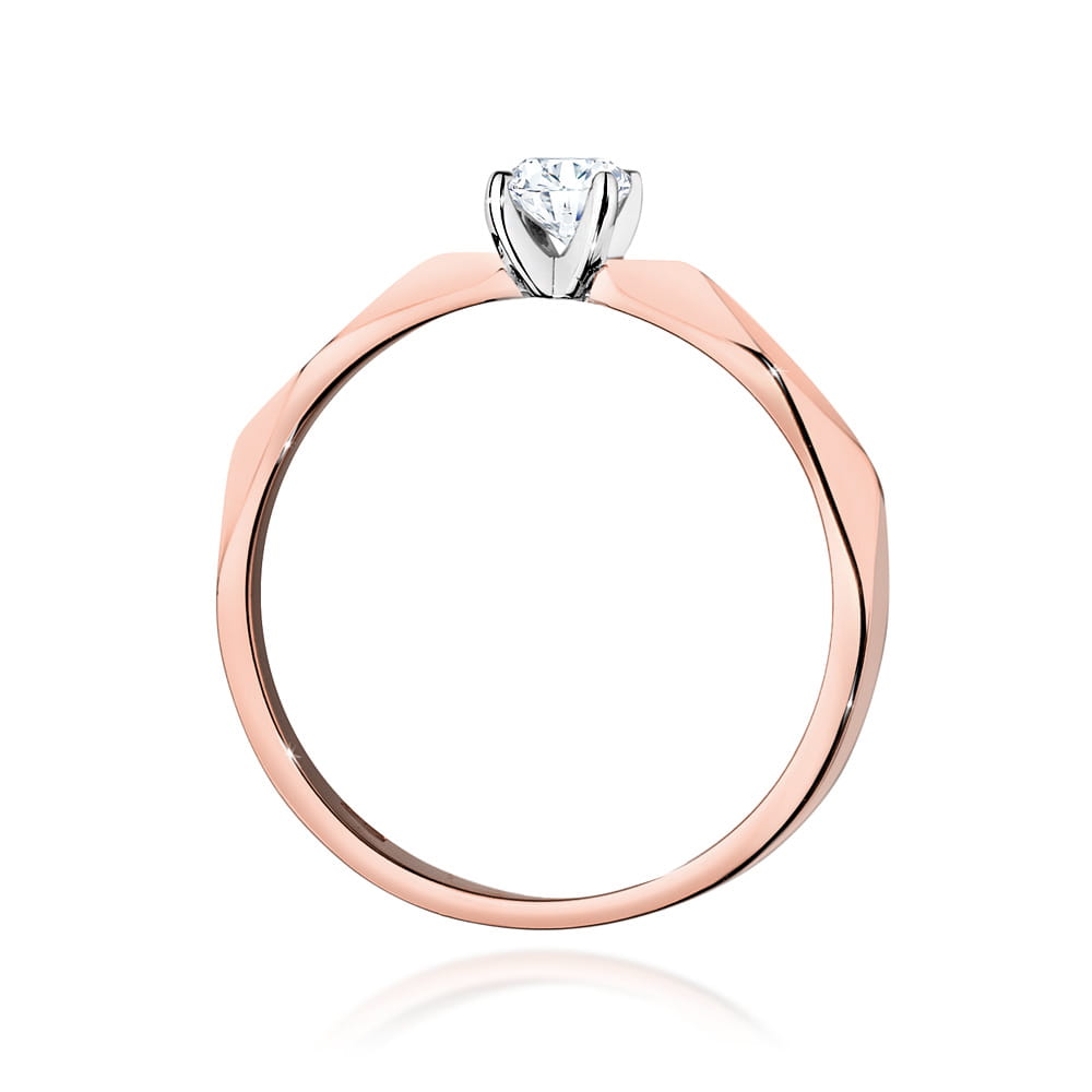 W484 Diamantový prsteň 0,15ct ružové zlato Au 585/1000 - 2