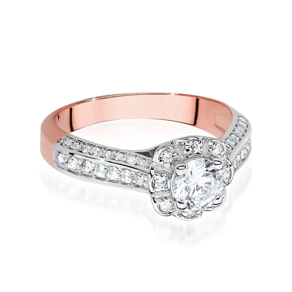 W495 Diamantový prsteň 0,50ct ružové zlato Au 585/1000 - 1
