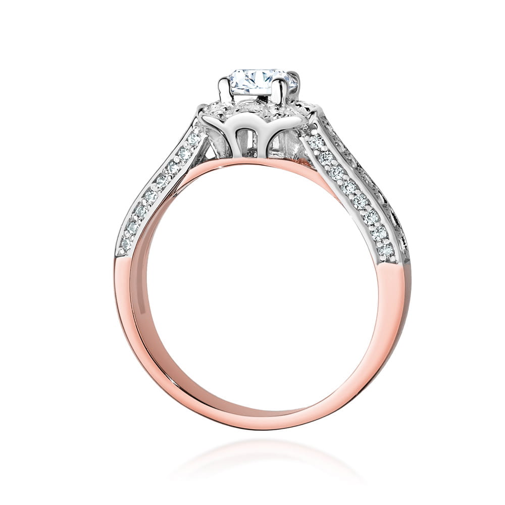 W495 Diamantový prsteň 0,50ct ružové zlato Au 585/1000 - 2