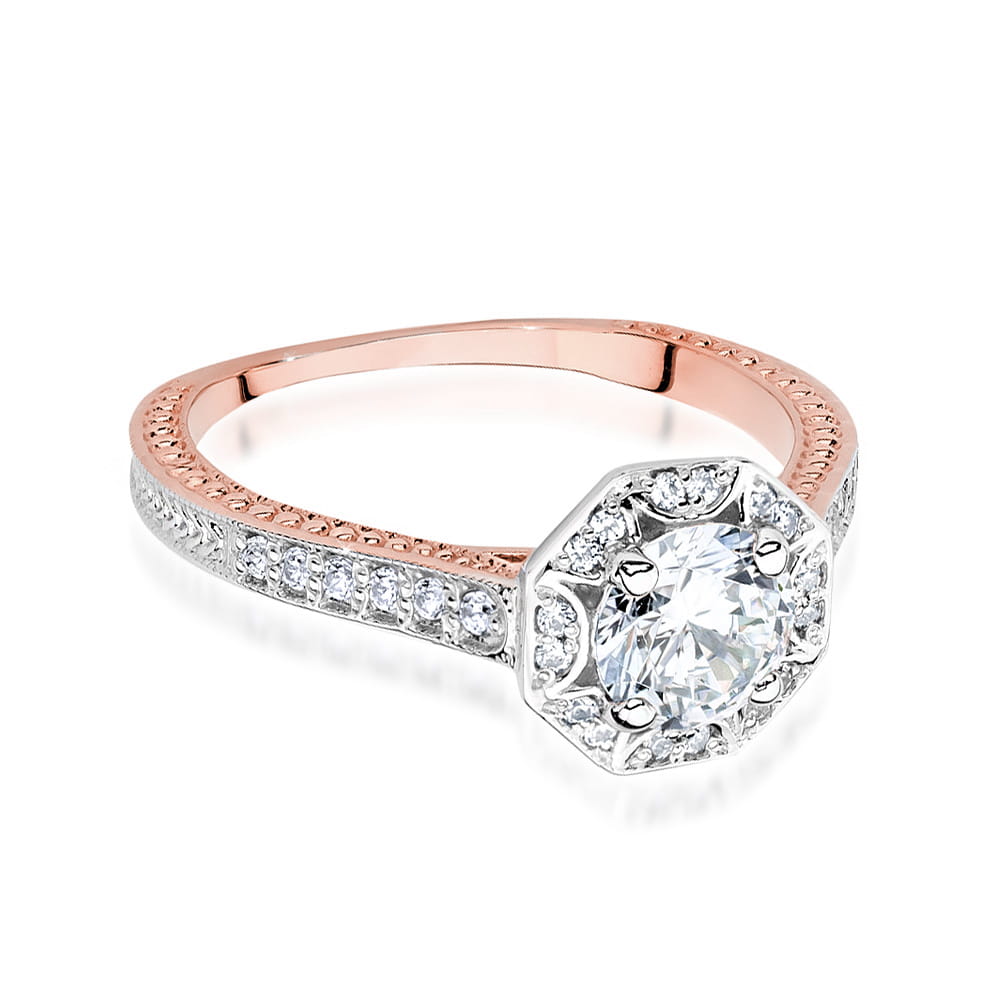 W498 Diamantový prsteň 0,70ct ružové zlato Au 585/1000 - 1
