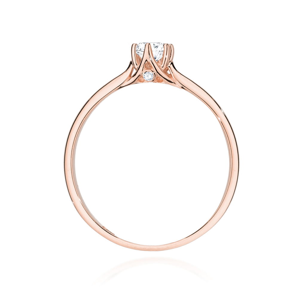 W499 Diamantový prsteň 0,20ct ružové zlato Au 585/1000 - 2