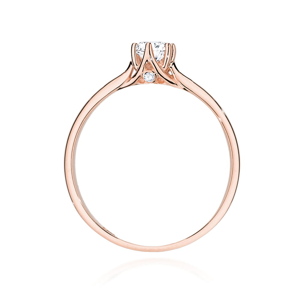 W499 Diamantový prsteň 0,25ct ružové zlato Au 585/1000 - 2