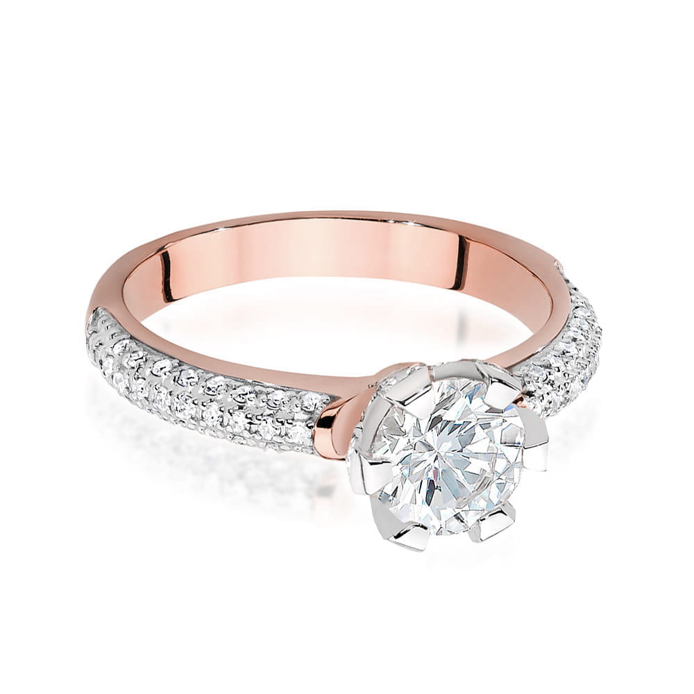 W503 Diamantový prsteň 1.00ct ružové zlato Au 585/1000 - 1
