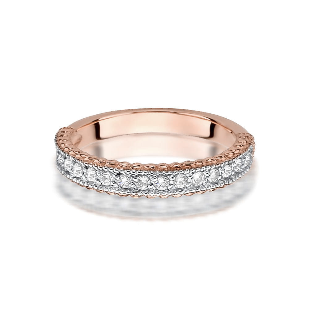 Prsteň W507 s diamantmi, ružové zlato Au 585/1000 - 1