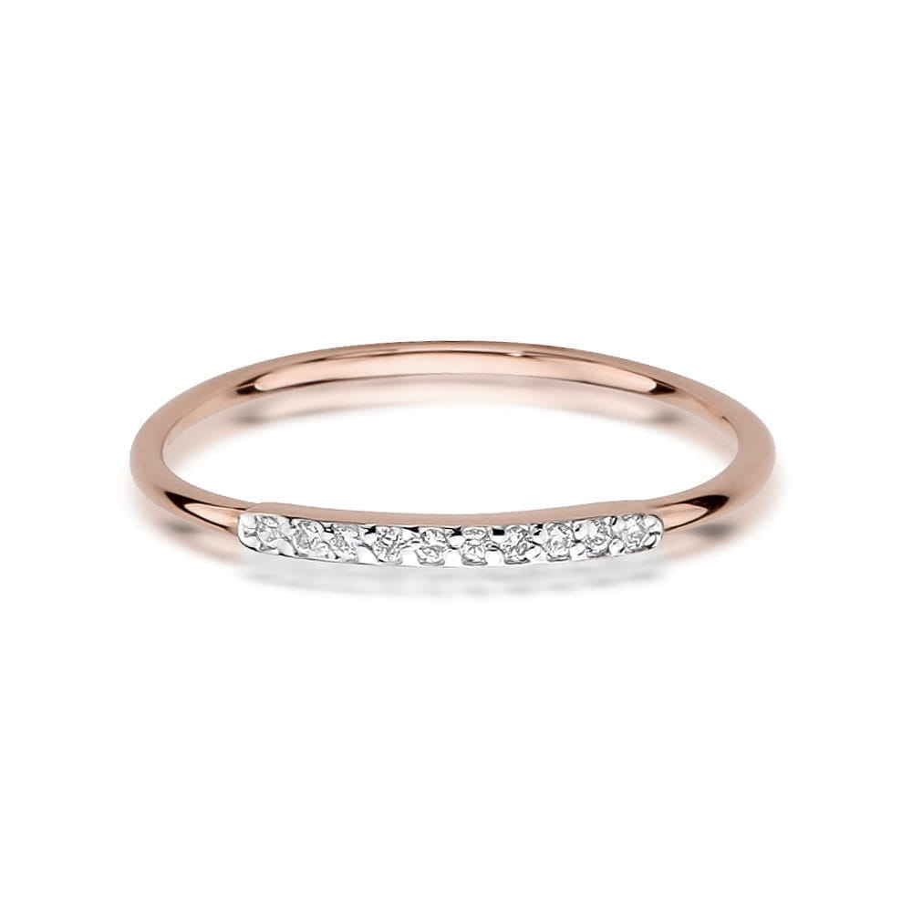 Prsteň W509 s diamantmi, ružové zlato Au 585/1000 - 1