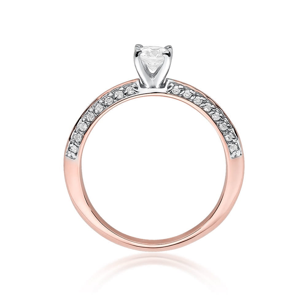 W518 Diamantový prsteň 0,30ct ružové zlato Au 585/1000 - 2
