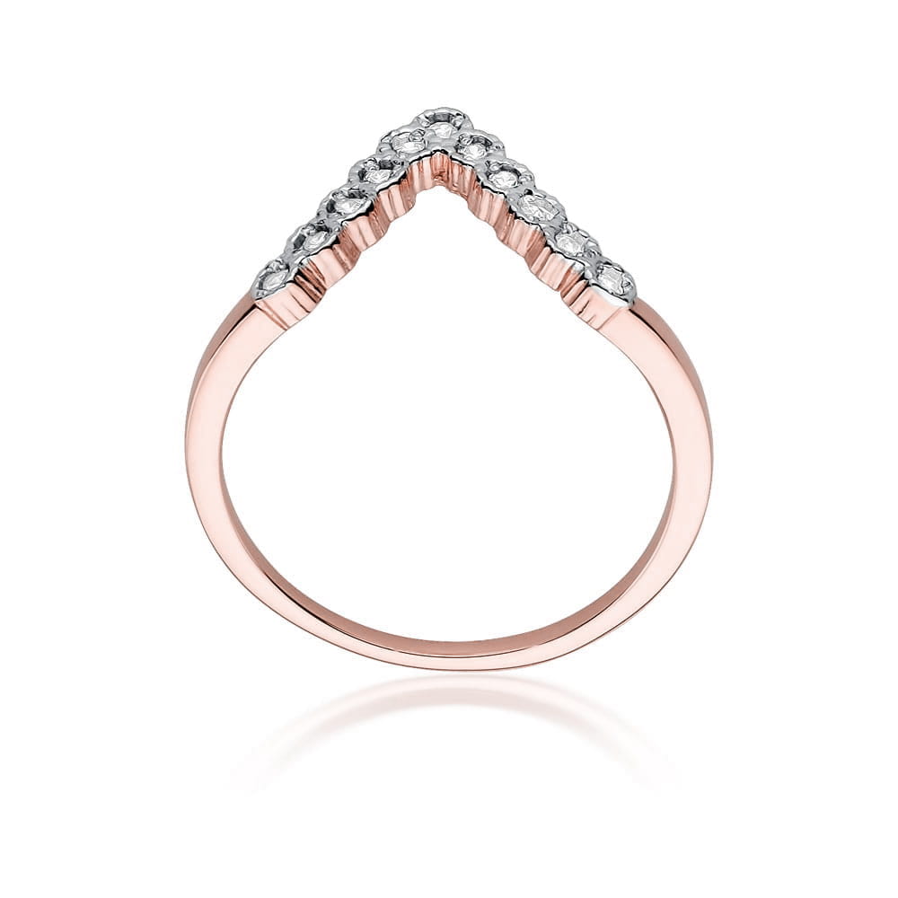 Prsteň W520 s diamantmi, ružové zlato Au 585/1000 - 2